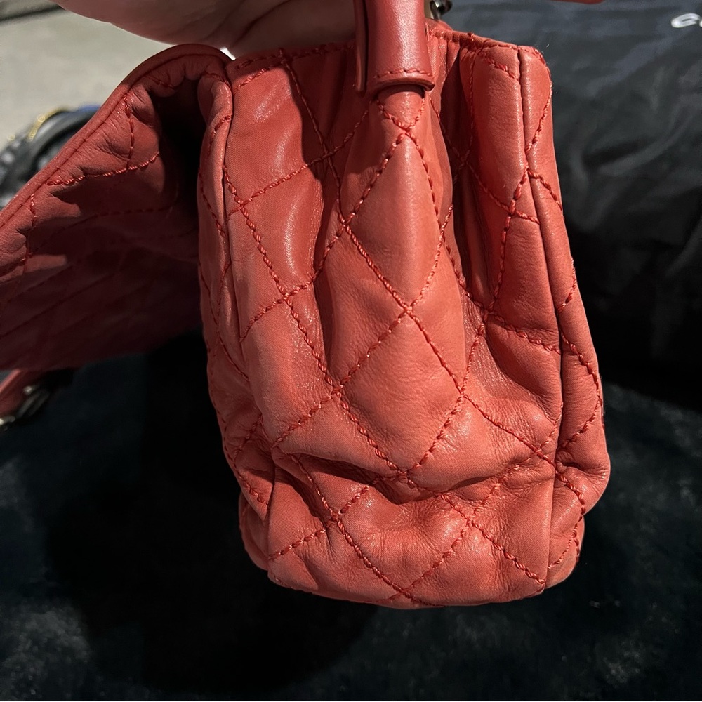 Chanel Coral Quilted Flap-Over Bag - Picture 5 of 15